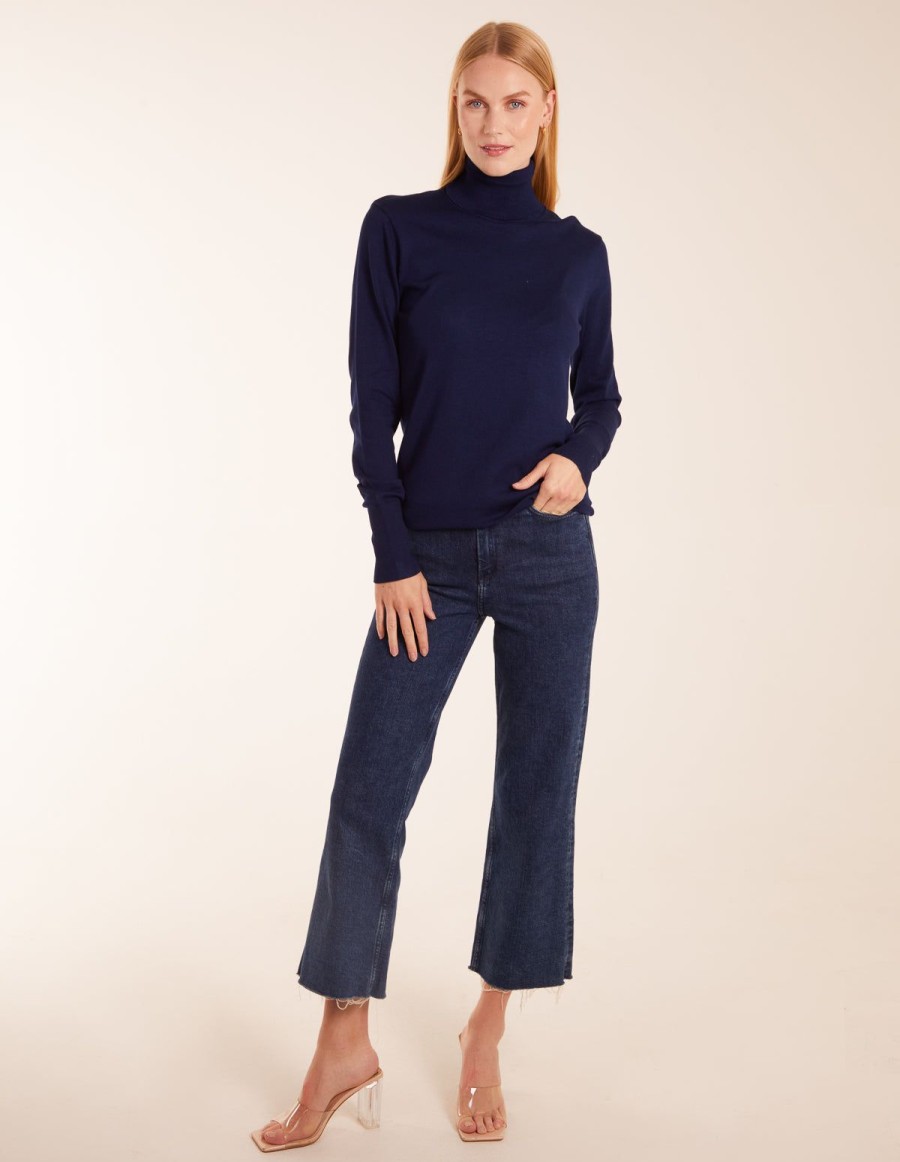 Jumpers & Cardigans Blue Vanilla | Roll Neck Jumper Blue