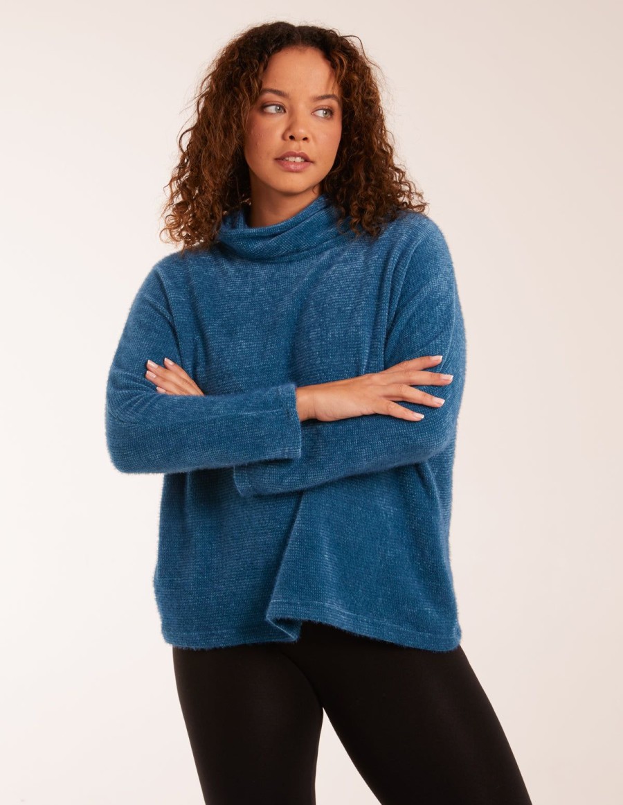 Jumpers & Cardigans Blue Vanilla | High Neck Jumper Teal